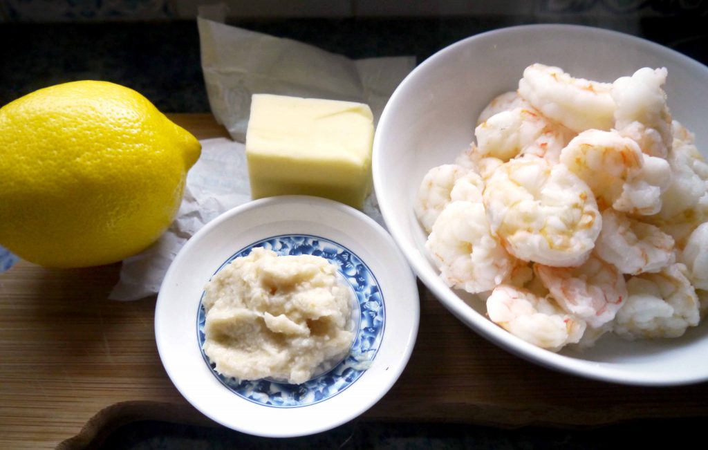 Lemon, butter, horseradish, shrimp
