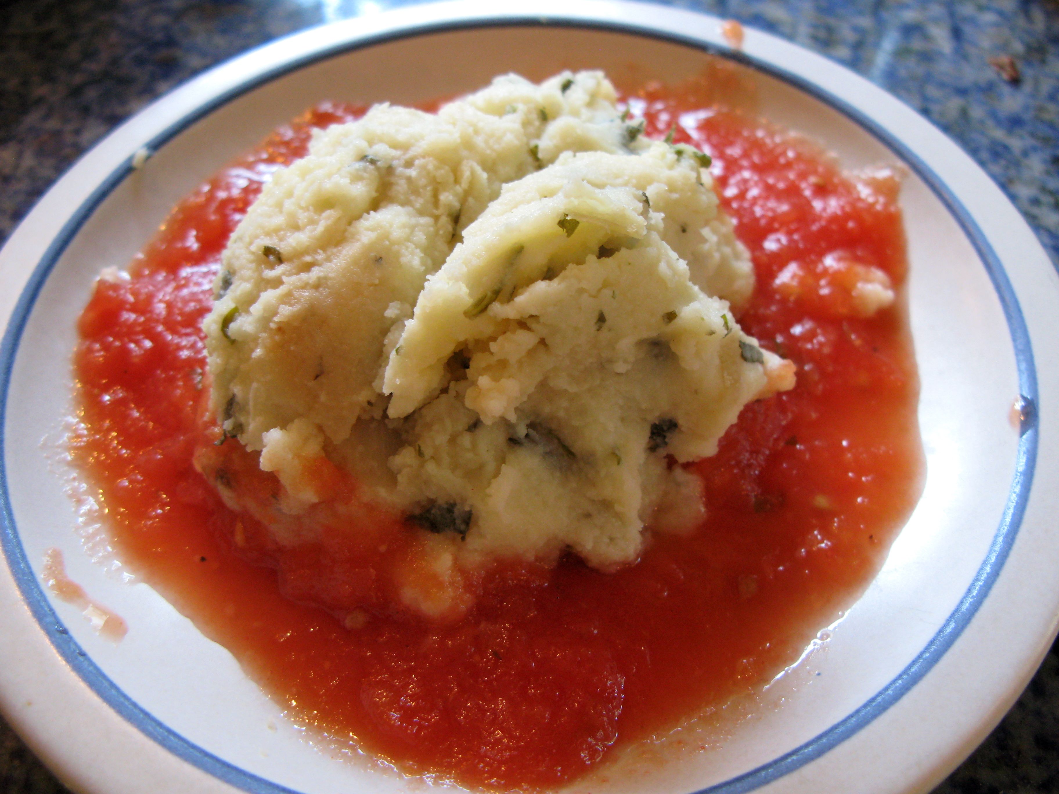 Patata Ball In Tomato Sauce